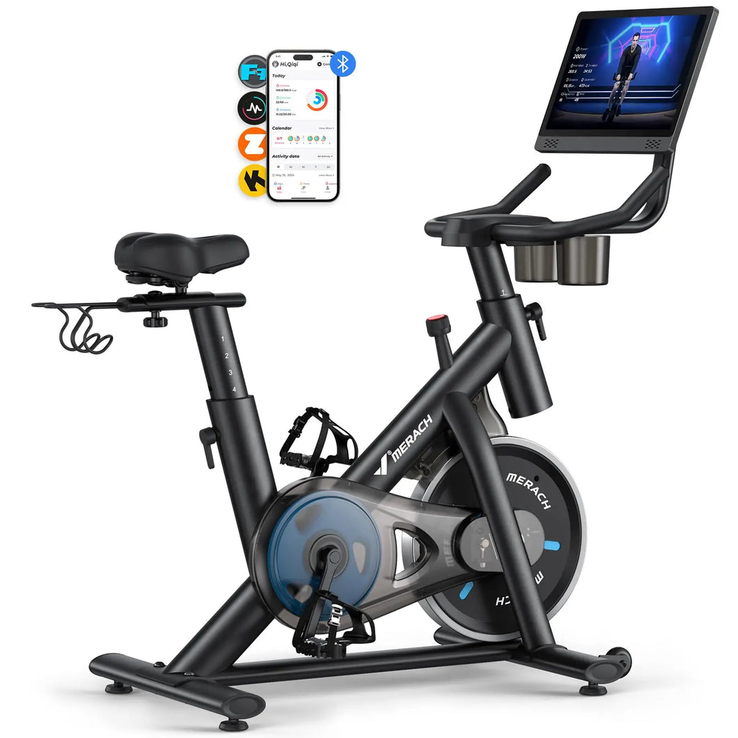 MERACH Exercise Bike with Exclusive App Low Noise