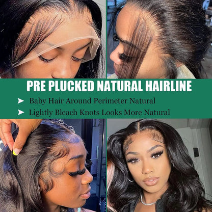 Body Wave 13x4 HD Lace Frontal Human Hair Bob Wig