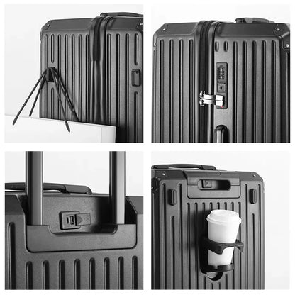 Multifunction Spinner Luggage with USB Charging Port and Cup Holder