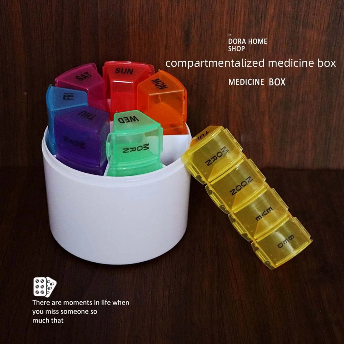 7-Day Weekly Pill Organizer (4 Times a Day) – Portable 28-Compartment Pill Box Tower Set
