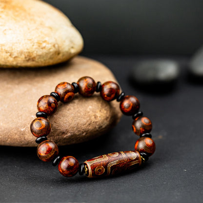 14mm Natural Stone Agate Bead Bracelet