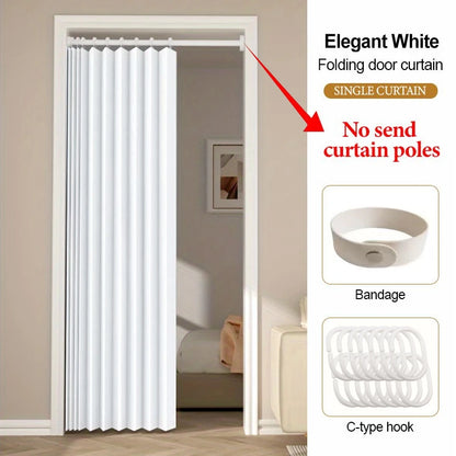 Folding Accordion Pleated Room Divider & Retractable Door Curtain