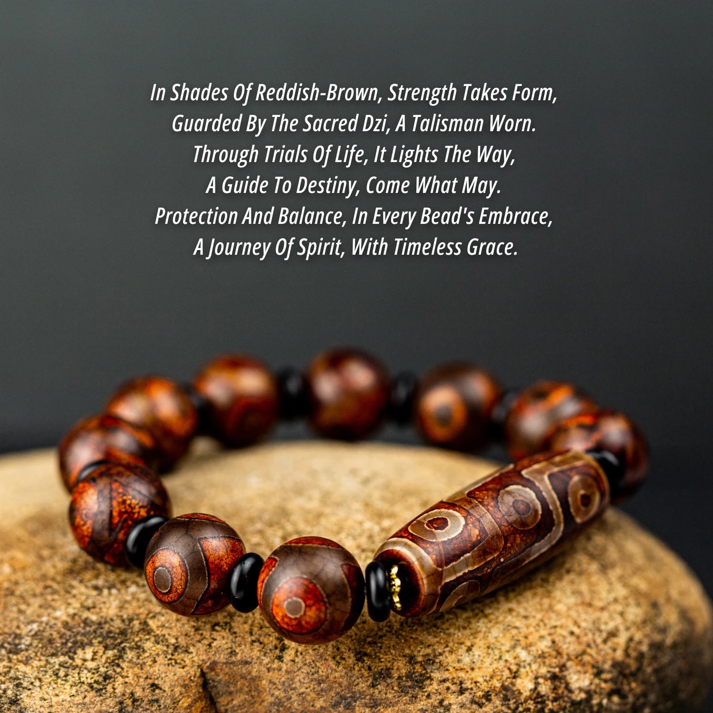 14mm Natural Stone Agate Bead Bracelet