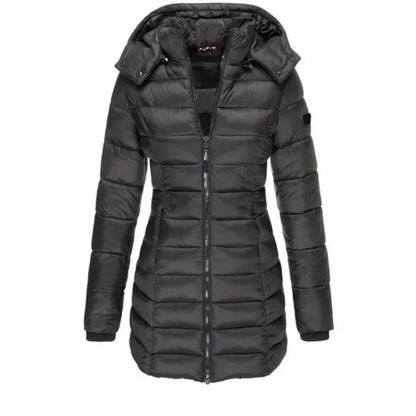 Thick Warm Solid Color Zippered Padded Puff Jacket