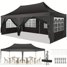 10x20ft Pop Up Canopy Gazebo With 6 Sidewalls & 3 Adjustable Heights