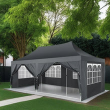 10x20ft Pop Up Canopy Gazebo With 6 Sidewalls & 3 Adjustable Heights