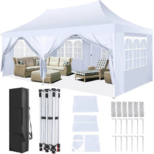 10x20ft Pop Up Canopy Gazebo With 6 Sidewalls & 3 Adjustable Heights