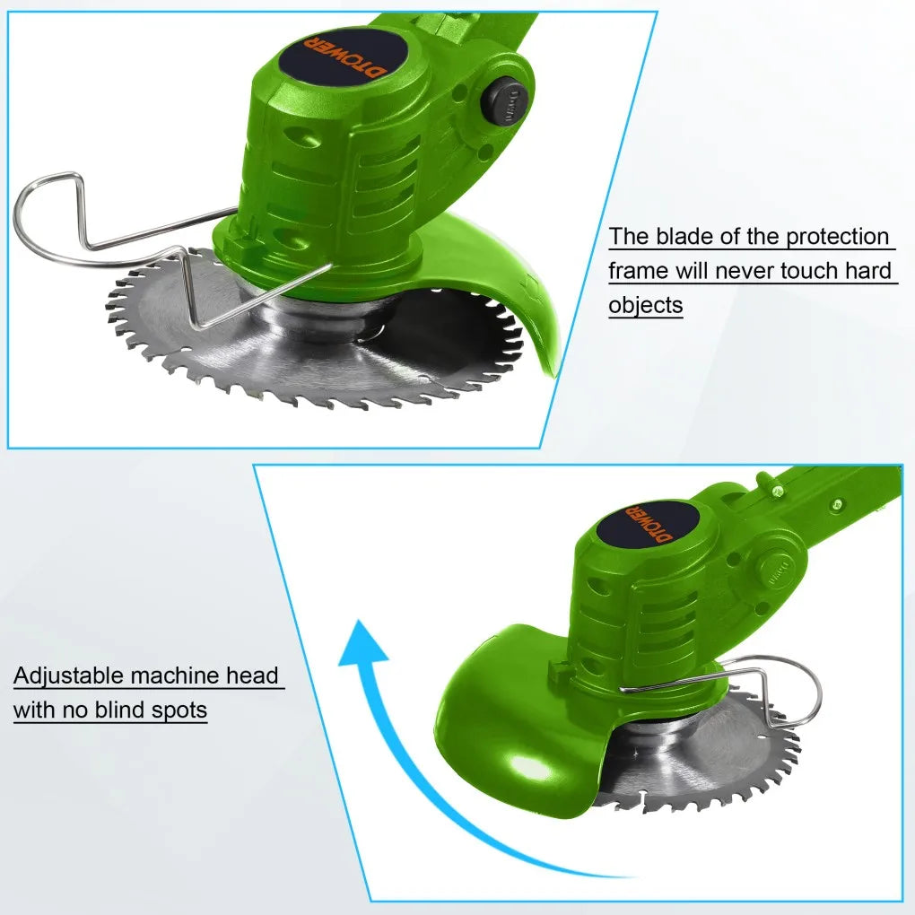 Electric Cordless Weed Eater 21V 3-in-1 Lightweight Edger Stringless Weed Trimmer with Wheel Blade