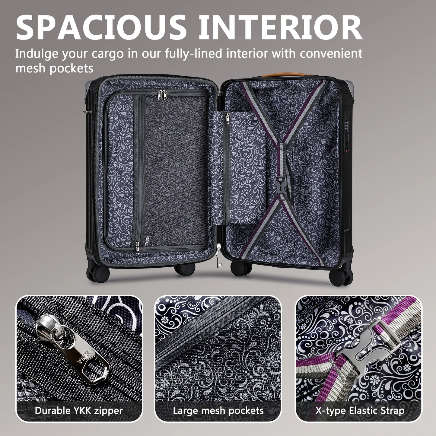 Joyway 20in Carry On Luggage with Cup Holder and USB Port