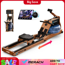 MERACH Foldable Wooden Water Electromagnetic Rower Machine