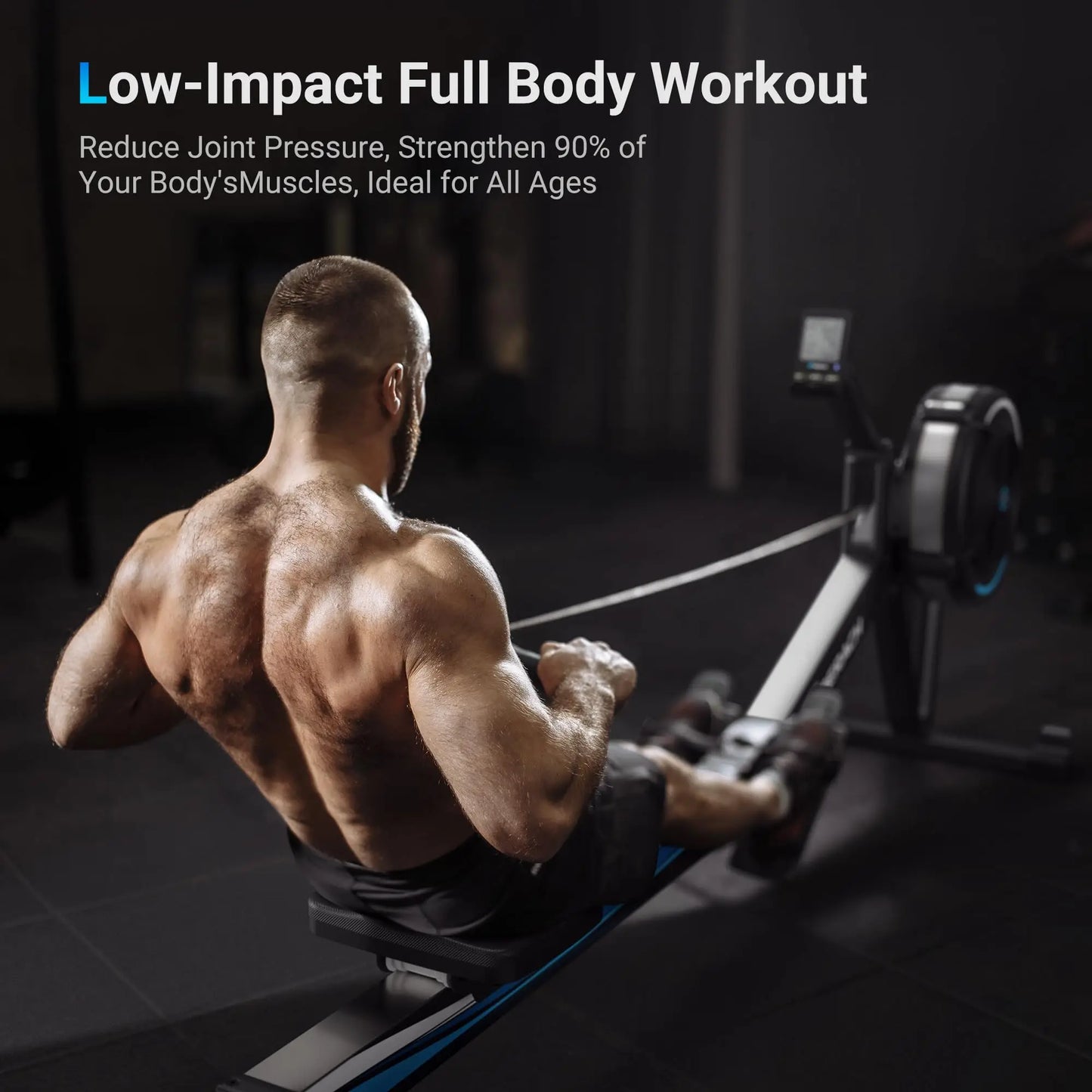 MERACH Adjustable Air Resistance Rowing Machine