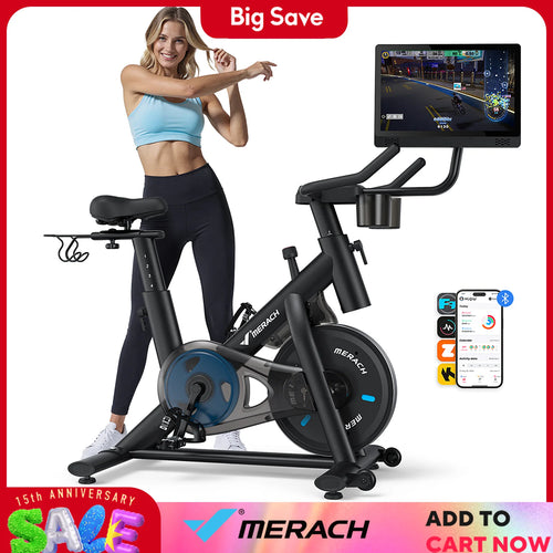 MERACH Exercise Bike with Exclusive App Low Noise