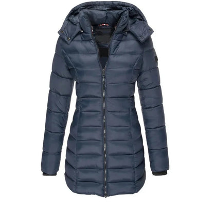 Thick Warm Solid Color Zippered Padded Puff Jacket