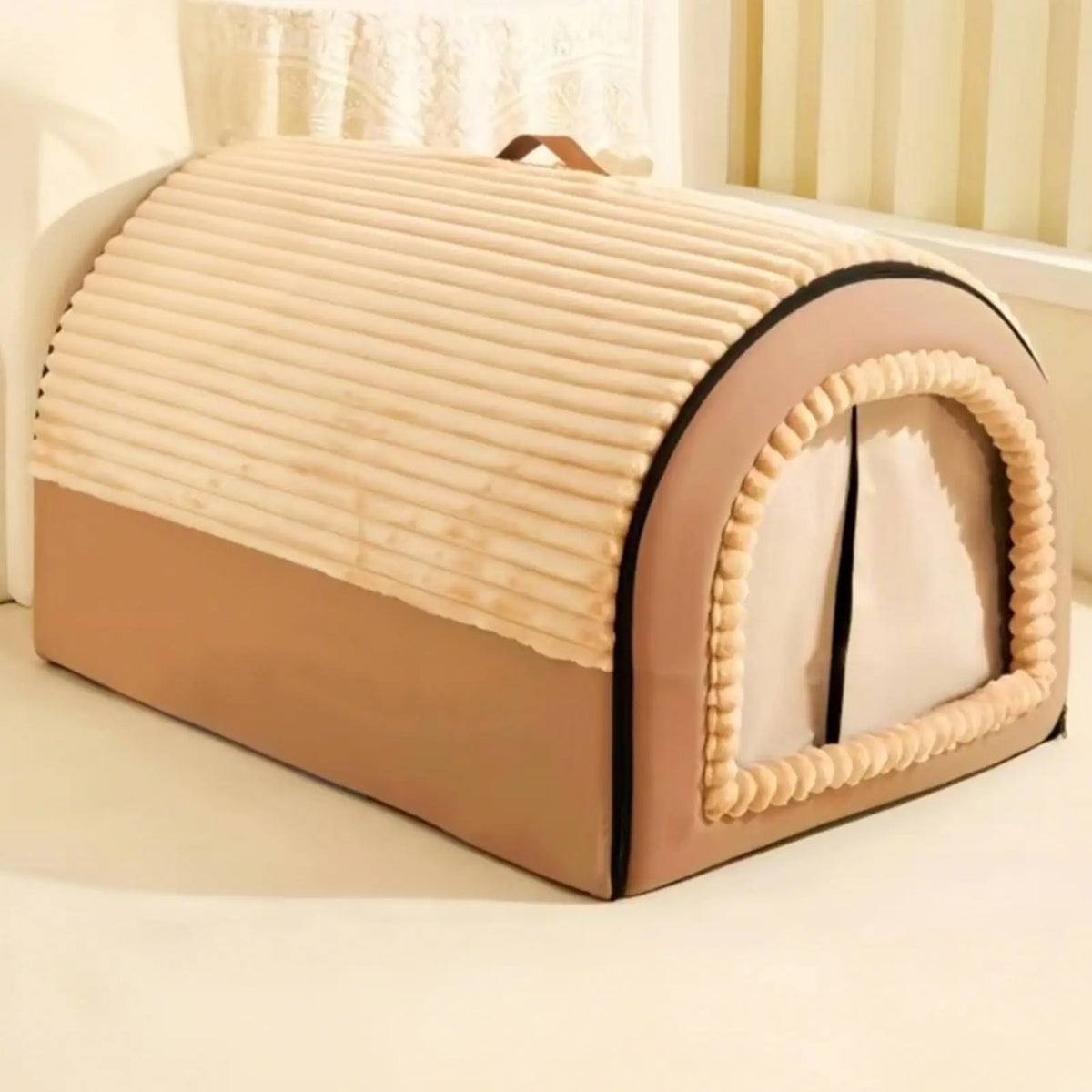 Indoor Cat Bed Cave - Washable Soft Plush Tent Nest for Cats & Small Dogs