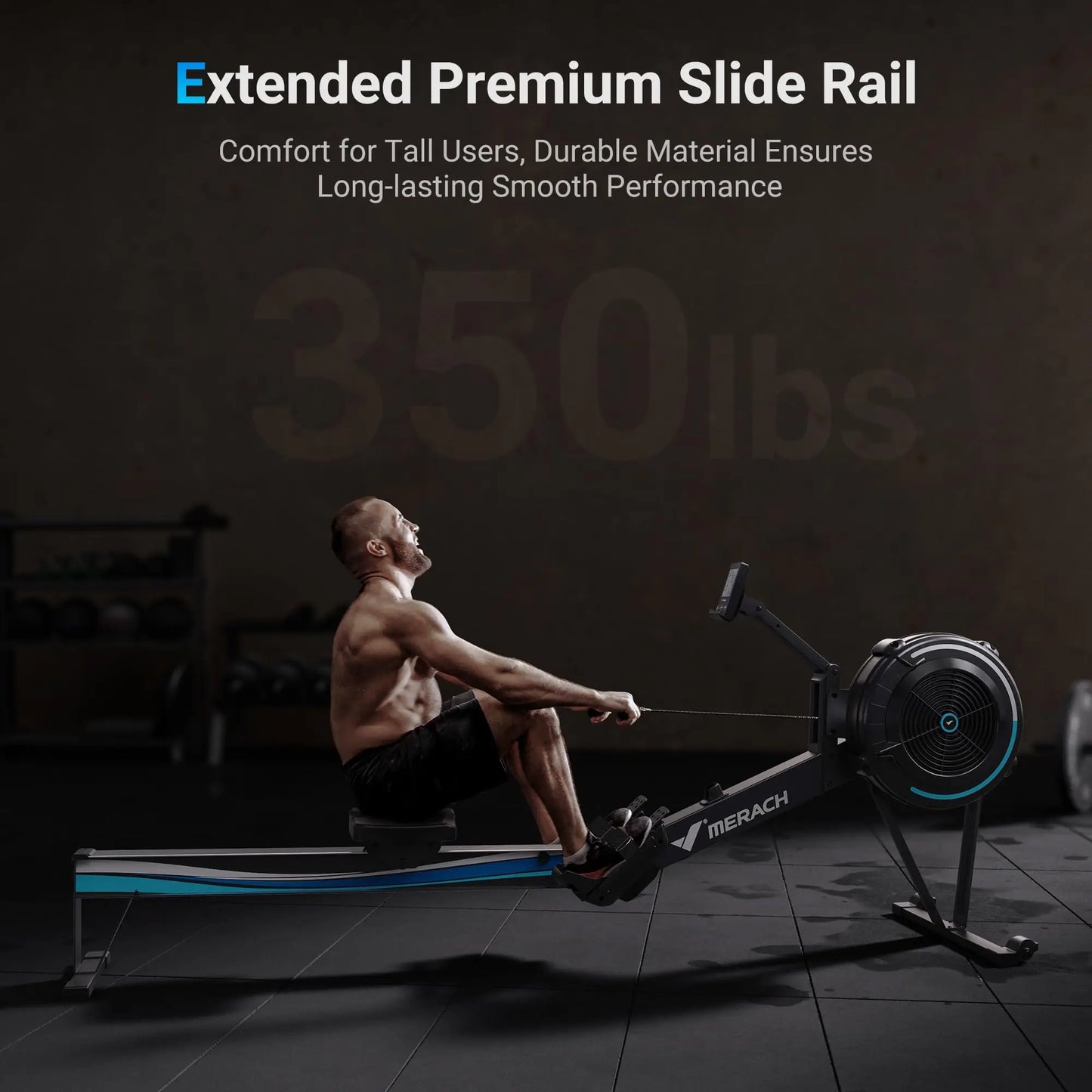 MERACH Adjustable Air Resistance Rowing Machine