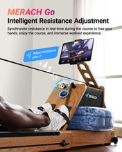 MERACH Foldable Wooden Water Electromagnetic Rower Machine
