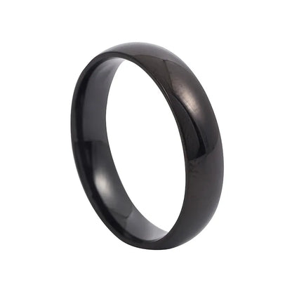 Simple 6mm Titanium Wedding Band - Hypoallergenic Couple Ring