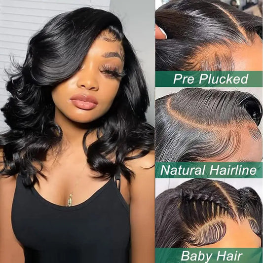 Body Wave 13x4 HD Lace Frontal Human Hair Bob Wig