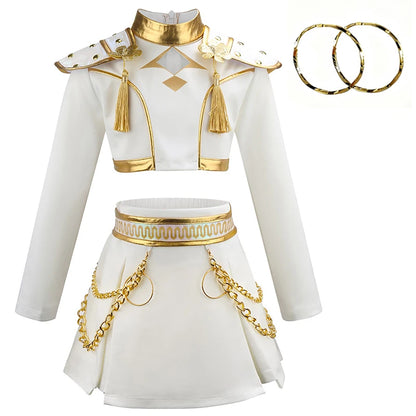 Women's Royal Gold Trim Cosplay Costume Suit