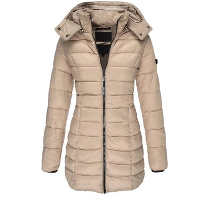 Thick Warm Solid Color Zippered Padded Puff Jacket