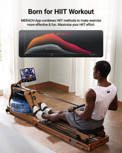 MERACH Foldable Wooden Water Electromagnetic Rower Machine