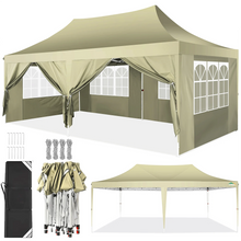 10x20ft Pop Up Canopy Gazebo With 6 Sidewalls & 3 Adjustable Heights
