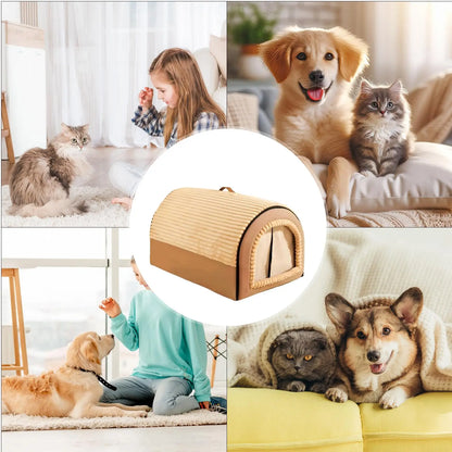 Indoor Cat Bed Cave - Washable Soft Plush Tent Nest for Cats & Small Dogs