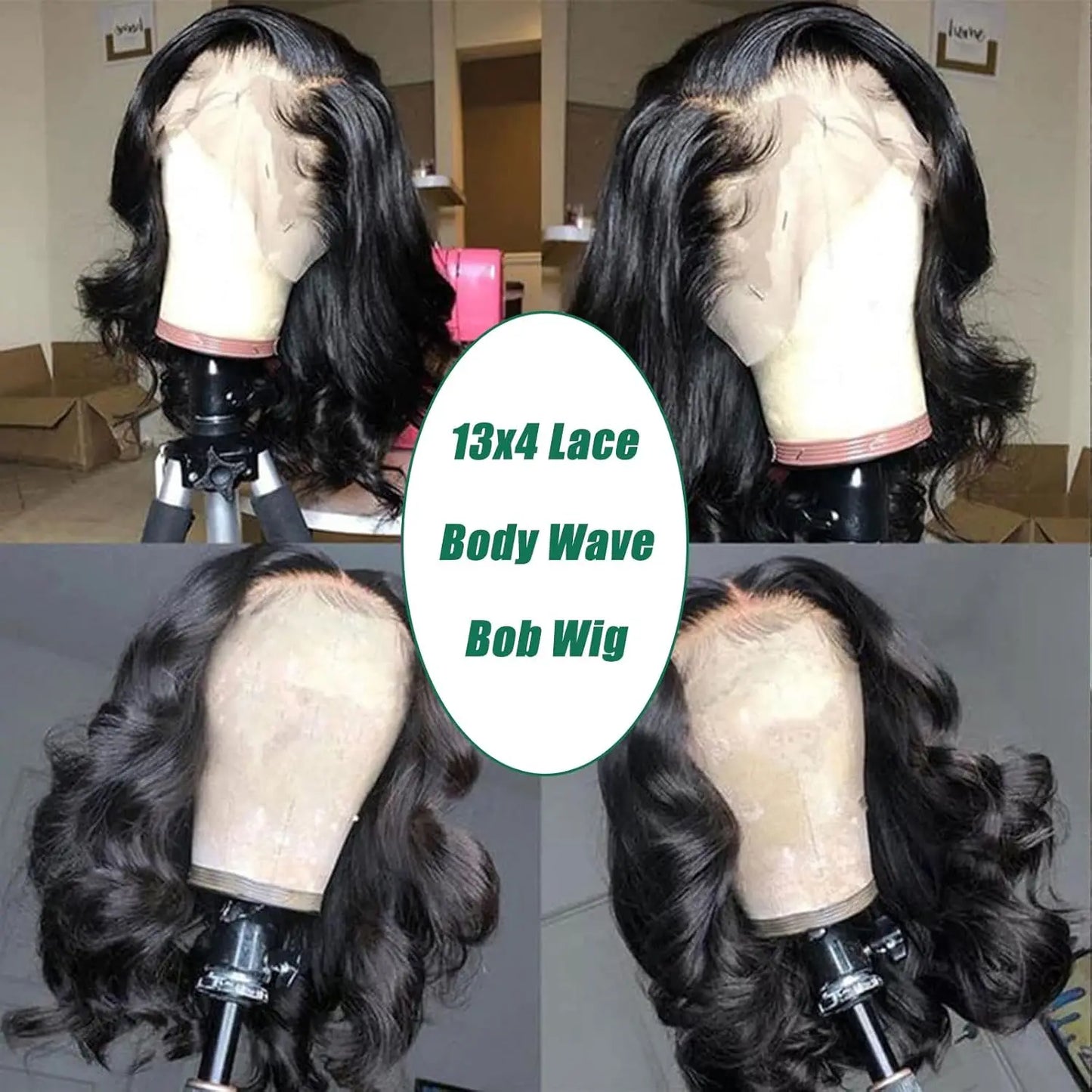 Body Wave 13x4 HD Lace Frontal Human Hair Bob Wig
