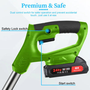 Electric Cordless Weed Eater 21V 3-in-1 Lightweight Edger Stringless Weed Trimmer with Wheel Blade