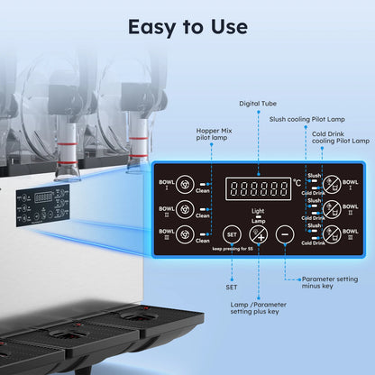 45L Commercial Slushy Machine Automatic Cleaning
