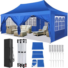 10x20ft Pop Up Canopy Gazebo With 6 Sidewalls & 3 Adjustable Heights