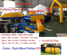 Large Lake Trampoline with Slide and Bouncing Platform
