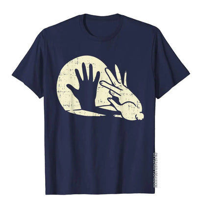 Unisex Funny Rabbit Shadow Play Hand Gesture Graphic T-Shirt
