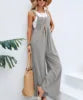 Solid Color Strappy Loose Flared Leg Jumpsuit