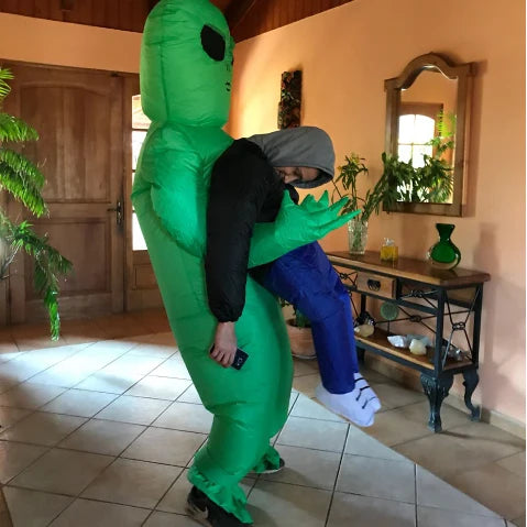 Funny Green Alien Inflatable Costume - Adult & Kids Blow Up Cosplay Outfit