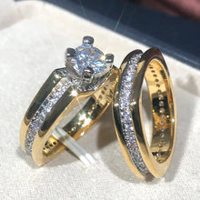 Huitan 2Pcs Wedding Ring Set
