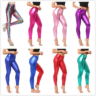 Metallic Shiny Candy Color Leggings