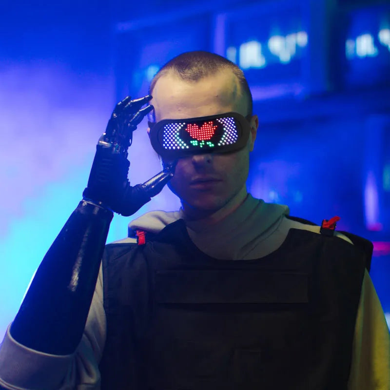 Futuristic RGB LED Light-Up Visor Glasses