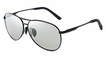 Polarized Photochromic Metal Frame Aviator Sunglasses