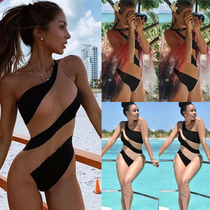 One Piece Push-up Padded One Shoulder Bathing Suit