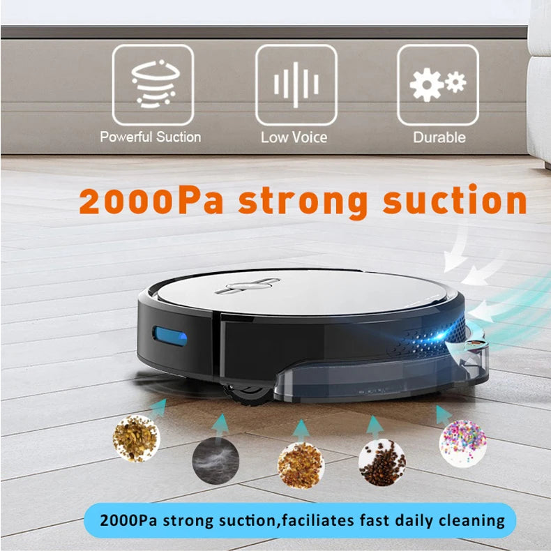 OEM Automatic 4400 MAh Wet/Dry Sweeping Mopping Voice Control HEPA Filter Smart Home Vacuum