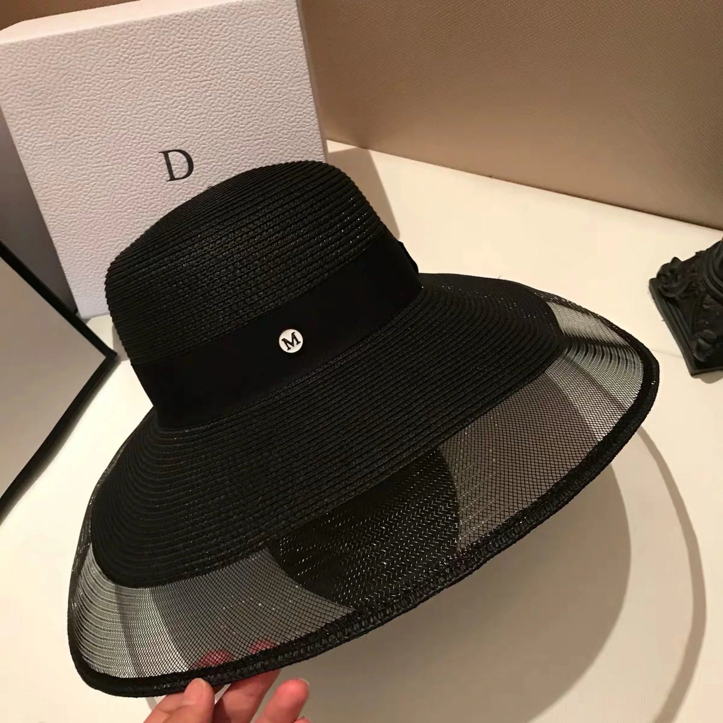 Woolen Rhinestone Solid Color Basin Hat