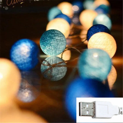 10/20/40 LED Cotton Thread Ball String Lights, Warm Fairy Lights for Home & Event Decor