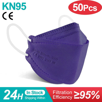 KN95 FFP2 Adult 4-Layer Fish Mask (50 / 100 Pack)