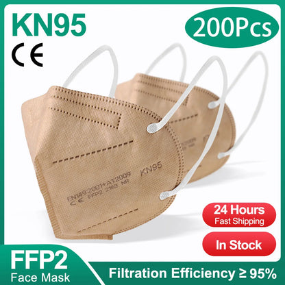 5-Ply KN95 Protective Face Masks - Multi-Color Breathable Filtration