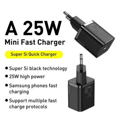 Baseus 25W USB-C PD Super Fast Wall Charger (EU Plug)