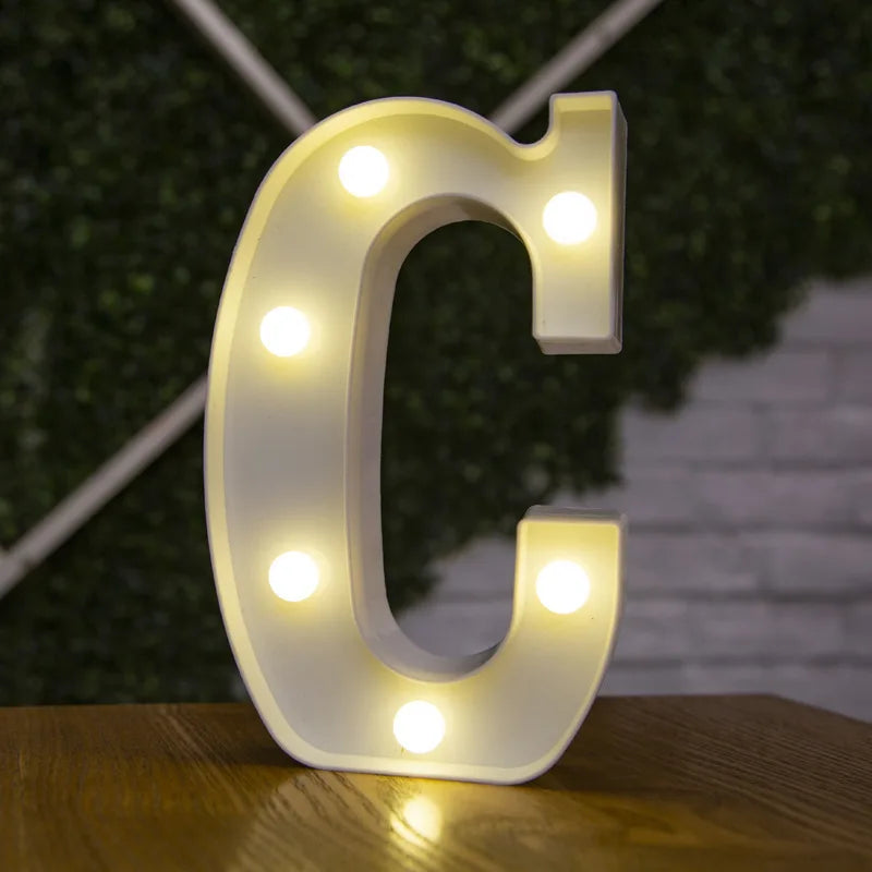 Alphabet Letter & Number LED Marquee Lights - Warm White Light-Up Decor