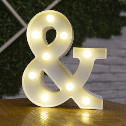 Alphabet Letter & Number LED Marquee Lights - Warm White Light-Up Decor