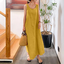 Classic Simple Sleeveless Solid Color Long Dress
