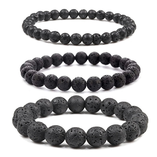 Natural Stone Volcanic Lava Tiger Eye Bracelet